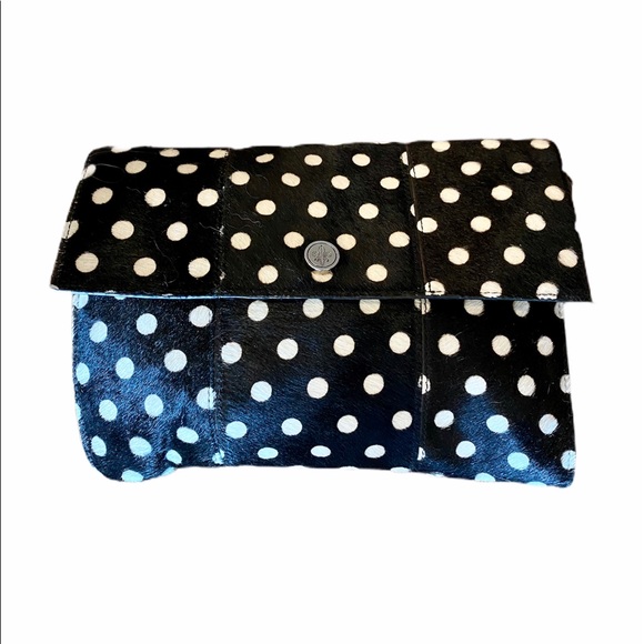 CLUB MONACO Calf Hair Polka Dot Clutch - Picture 3 of 11